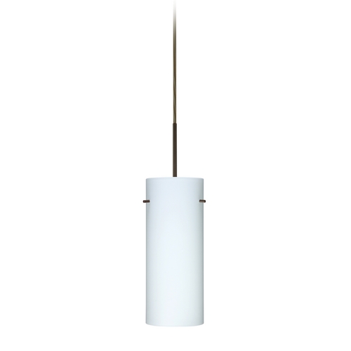 Modern Pendant Light White Glass Bronze by Besa Lighting