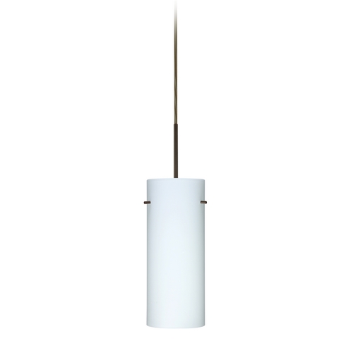 Besa Lighting Modern Pendant Light White Glass Bronze by Besa Lighting 1JT-412307-BR