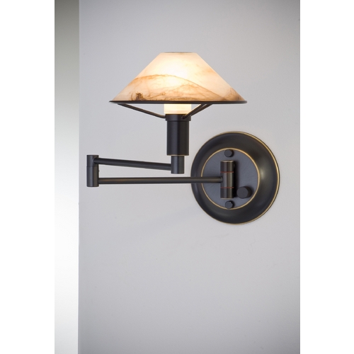 Holtkoetter Modern Swing Arm Lamp with Alabaster Glass in ...