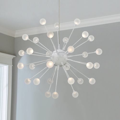 Fredrick Ramond Impulse 24-Inch LED Chandelier in Cloud by Fredrick Ramond FR44413CLD