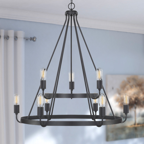 Tanner 2-Tier Chandelier in Matte Black by HomePlace