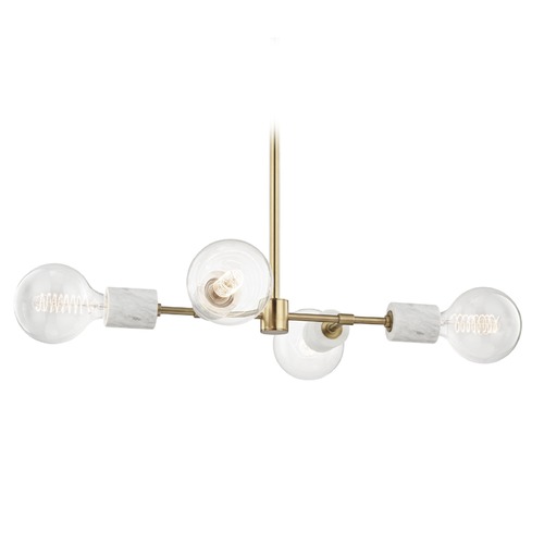 Mitzi by Hudson Valley Mid-Century Modern Chandelier Brass Mitzi Asime by Hudson Valley H120704-AGB