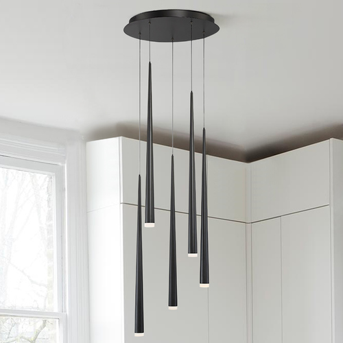 Cascade 5-Light LED Linear Pendant in Black by Modern Forms