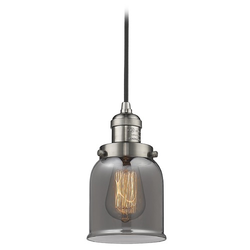 Innovations Lighting Innovations Lighting Small Bell Brushed Satin Nickel Mini-Pendant Light with Bell Shade 201C-SN-G53