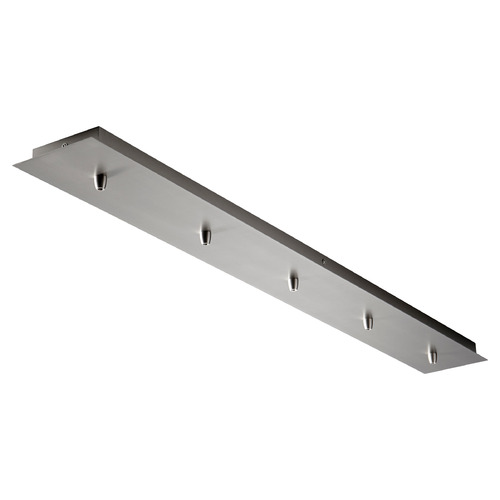 5-Light Linear Multi-Port Canopy in Satin Nickel by Oxygen Lighting