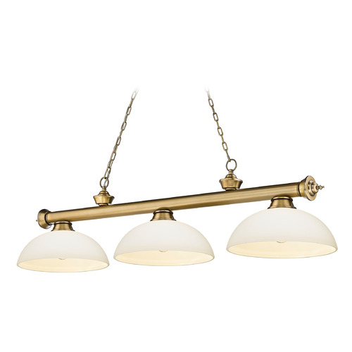 Z-Lite Cordon Rubbed Brass Billiard Light by Z-Lite 2306-3RB-DMO14