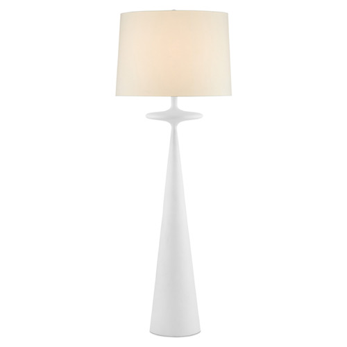 Currey and Company Giacomo Gesso White Floor Lamp with Empire Shade