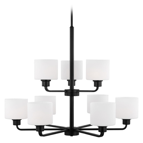 Generation Lighting Canfield 31.38-Inch Midnight Black Chandelier by Generation Lighting 3128809-112