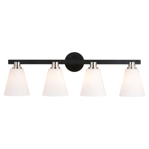 Vaxcel Lighting Vermont Matte Black & Satin Nickel Bathroom Light