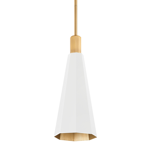 Huntley Mini Pendant in Patina Brass & Soft White by Troy Lighting