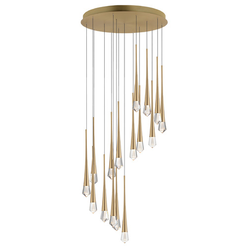 ET2 Lighting Pierce Gold LED Multi-Light Pendant by ET2 Lighting E24230-122GLD