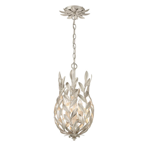 Crystorama Lighting Broche 3-Light Mini Pendant in Antique Silver by Crystorama Lighting 563-SA