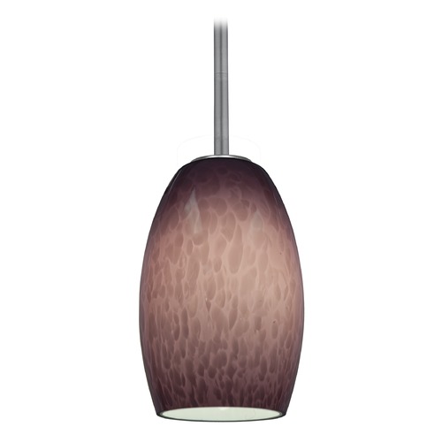 Access Lighting Modern Mini-Pendant Light with Purple Glass 28078-1R-BS/PLC