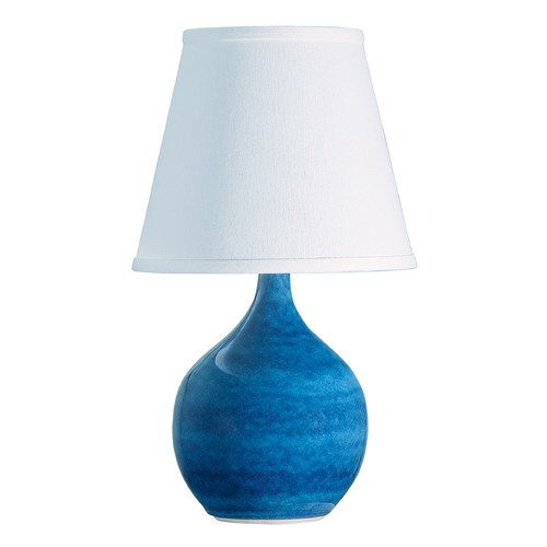 Scatchard Stoneware Blue Gloss Table Lamp by House of Troy Lighting