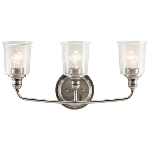 Kichler Lighting Seeded Glass Bathroom Light in Pewter by Kichler Lighting 45747CLP