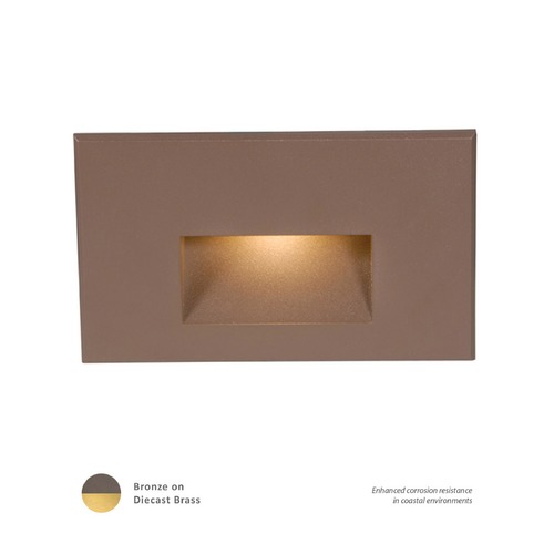 Bronzed Brass LED Recessed Step Light with White LED by WAC Lighting