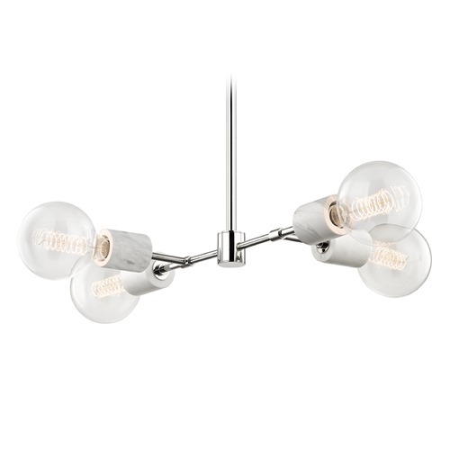 Mitzi by Hudson Valley Asime Chandelier in Polished Nickel by Mitzi by Hudson Valley H120704-PN