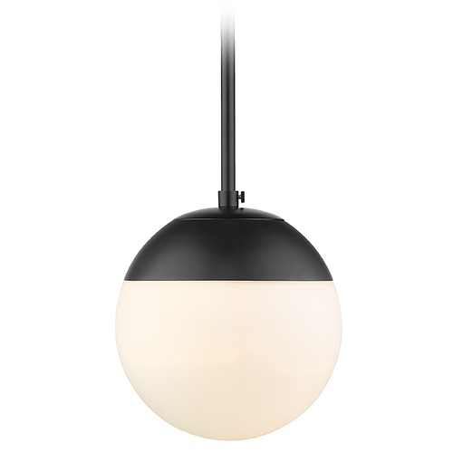 Golden Lighting Dixon Small 7.75-Inch Pendant in Matte Black by Golden Lighting 3218-SBLK-BLK