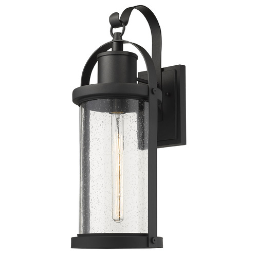 Roundhouse Black Outdoor Wall Light by Z-Lite