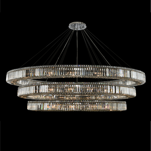 Rondelle 84-Inch 3-Tier Pendant in Polished Chrome by Allegri Crystal