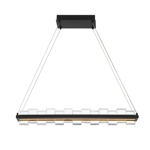 Bruco 35-Inch LED Linear Chandelier in Black by Eurofase