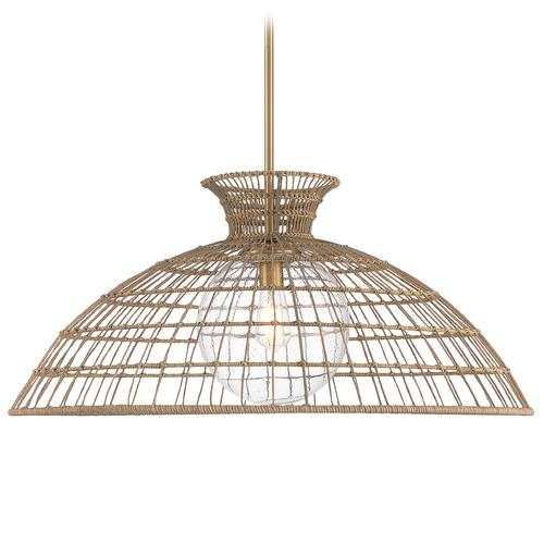 Savoy House Lighting Lanai Warm Brass Pendant Light with Globe Shade