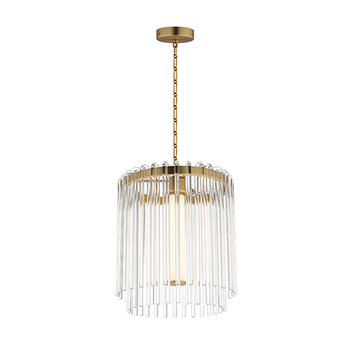 Jolie 11-Inch 3CCT LED Pendant in Natural Aged Brass by Maxim Lighting