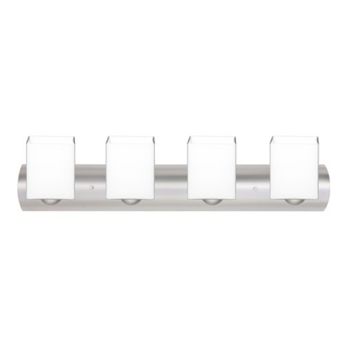 Besa Lighting Modern Bathroom Light White Glass Satin Nickel by Besa Lighting 4WZ-449807-SN