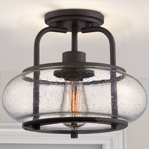 Trilogy Semi-Flush in Old Bronze by Quoizel Lighting