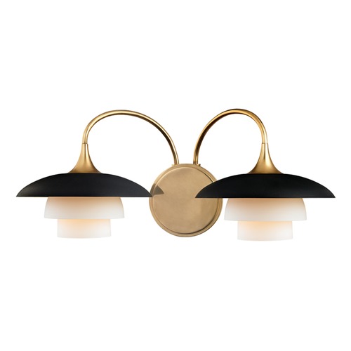 Barron Double Sconce in Aged Brass by Hudson Valley Lighting