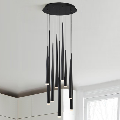 Cascade 9-Light LED Pendant in Black by Modern Forms