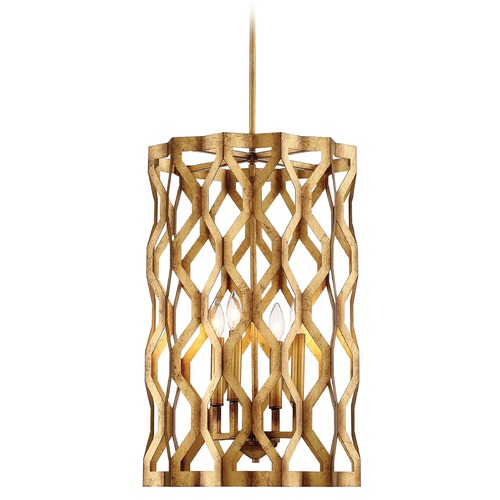 Coronade Pandora Gold Leaf Pendant by Metropolitan Lighting