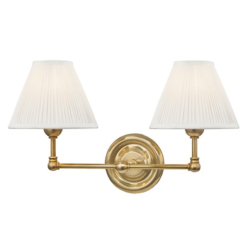 Hudson Valley Lighting Classic No. 1 Aged Brass 2-Light Sconce by Hudson Valley Lighting MDS102-AGB
