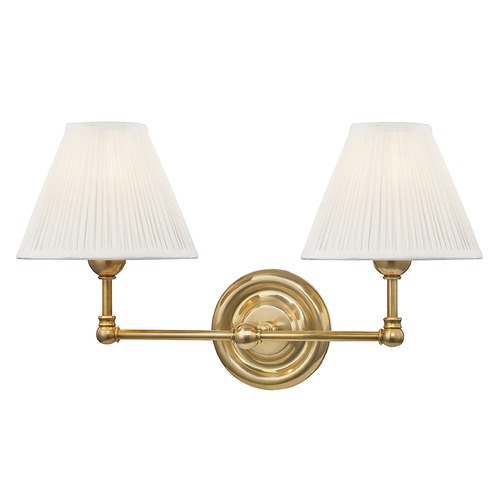 Classic No. 1 Aged Brass 2-Light Sconce by Hudson Valley Lighting