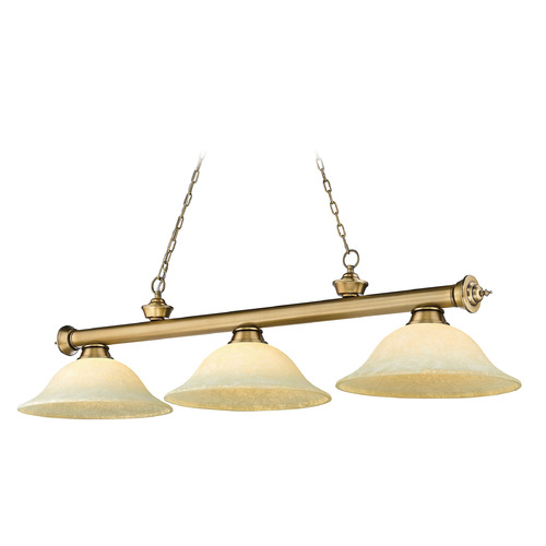 Z-Lite Cordon Rubbed Brass Billiard Light by Z-Lite 2306-3RB-GM16