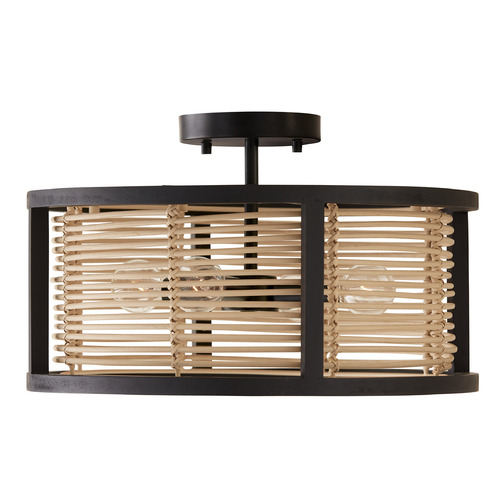 Capital Lighting Rico 16-Inch Dual Mount Pendant in Flat Black by Capital Lighting 244041FK