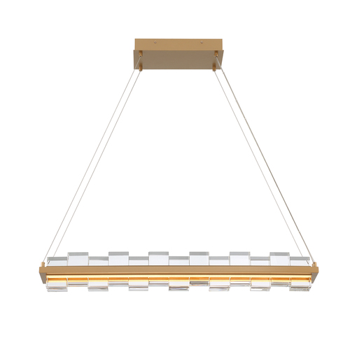 Bruco 35-Inch LED Linear Chandelier in Gold by Eurofase