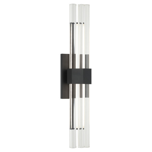 Matteo Lighting Krustallos Matte Black LED Vertical Bathroom Light