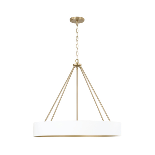 Capital Lighting Capital Lighting Weller Matte Brass and White Chandelier 453041RE