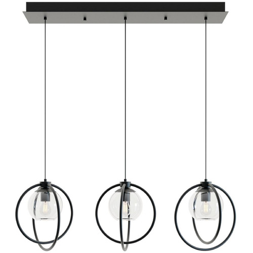Afx Lighting Jamie Black Multi-Light Pendant with Globe Shade