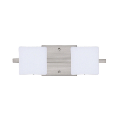 Modern Bathroom Light White Glass Satin Nickel by Besa Lighting