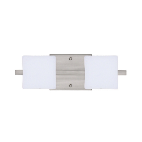 Besa Lighting Modern Bathroom Light White Glass Satin Nickel by Besa Lighting 2WS-773507-SN