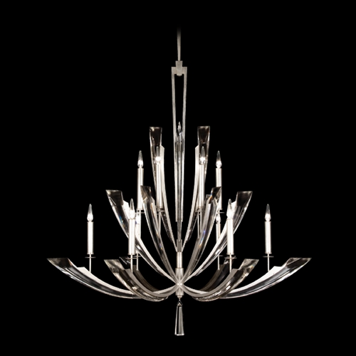 Fine Art Lamps Fine Art Lamps Vol De Cristal Silver Leaf Crystal Chandelier 789840ST