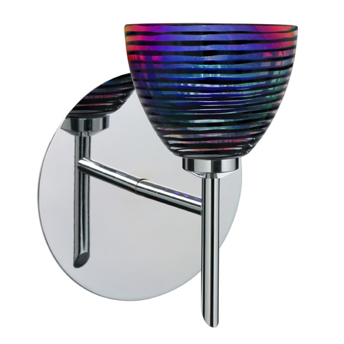 Besa Lighting Divi Black Glass Chrome LED Sconce