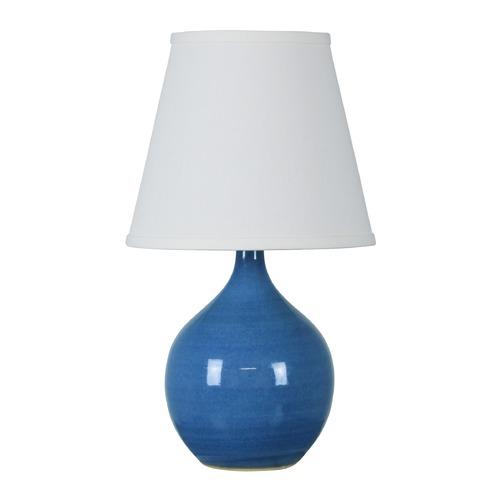 Scatchard Stoneware Cornflower Blue Table Lamp by House of Troy Lighting