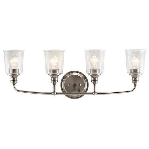 Kichler Lighting Seeded Glass Bathroom Light in Pewter by Kichler Lighting 45748CLP