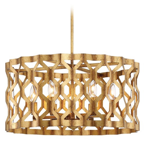 Coronade Pandora Gold Leaf Pendant by Metropolitan Lighting