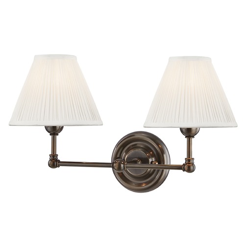 Classic No. 1 Distressed Bronze 2-Light Sconce by Hudson Valley Lighting