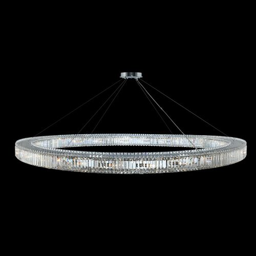 Rondelle 84-Inch Pendant in Polished Chrome by Allegri Crystal