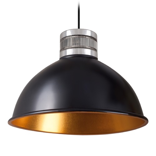 Kuzco Lighting Industrial Black and Gold LED Pendant 3000K by Kuzco Lighting PD2618-BK